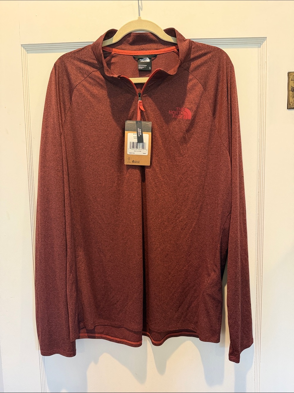 The North Face Men’s Quarter-Zip Pullover - Rust Red